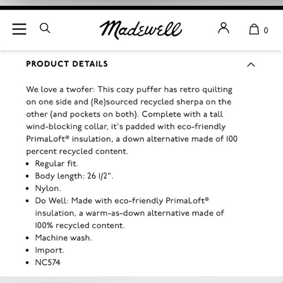 Madewell Reversible Puffer Jacket in Rust, XS - Picture 11 of 11